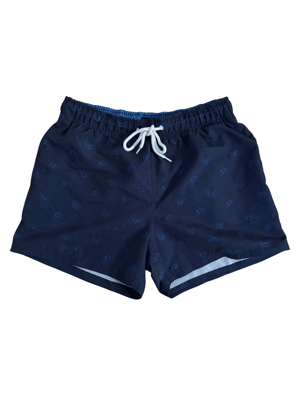 Inextenso Navy Bicycle-Print Swim Trunks